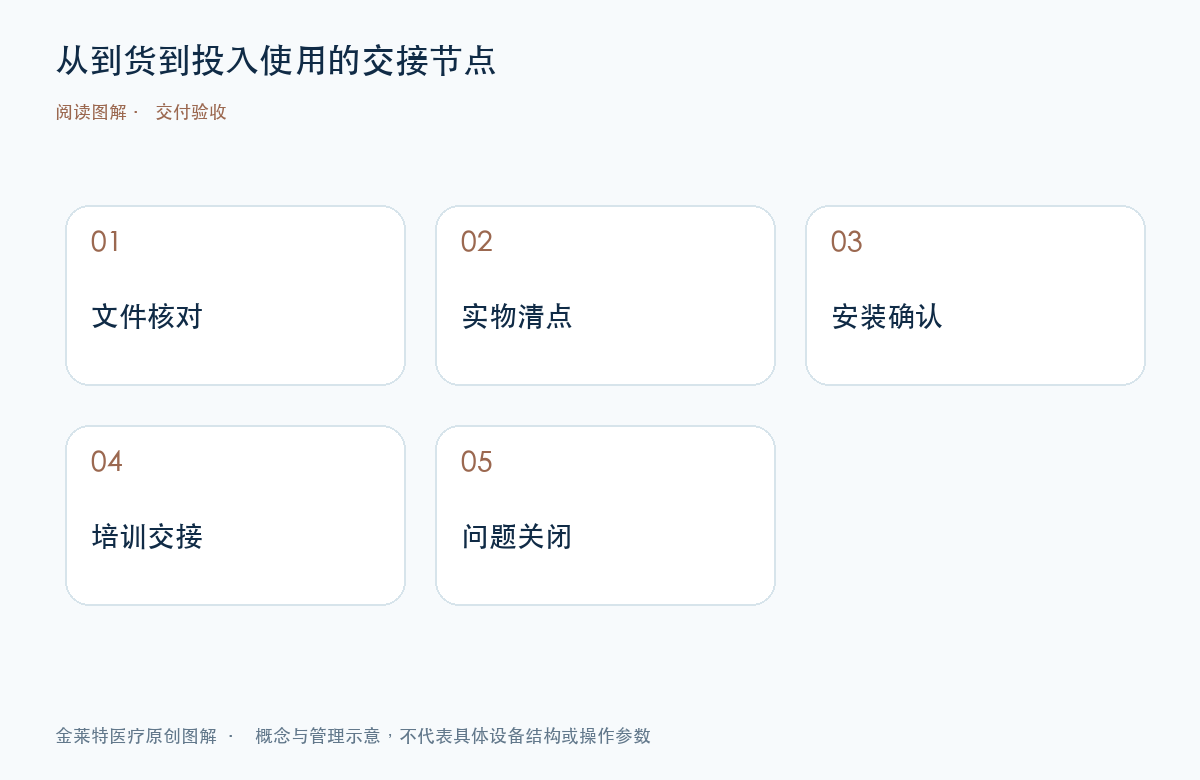 从到货到投入使用的交接节点